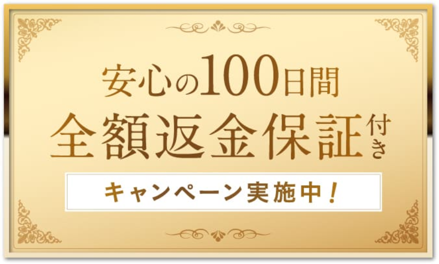 100日間の全額返金保証つき