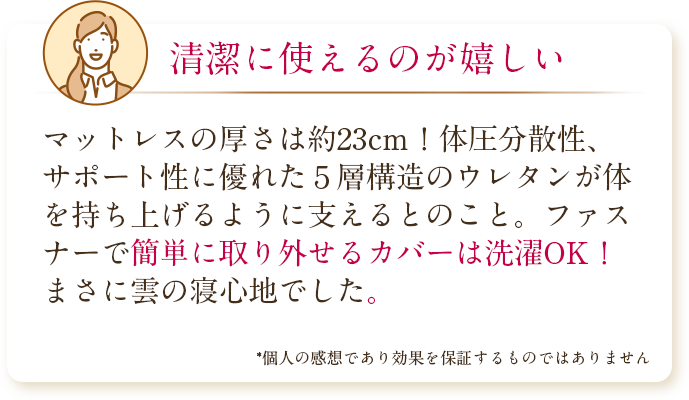 マットレスの厚さは約23cm！