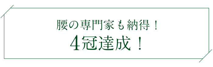腰の専門家も納得！